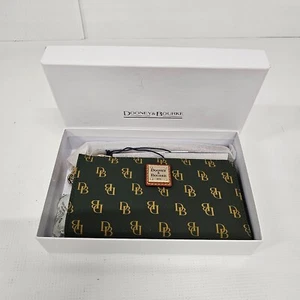 Dooney & Bourke Gretta Folded Zip Wristlet - Ivy Green/Tan WGRET0177 IVTN - Picture 1 of 6