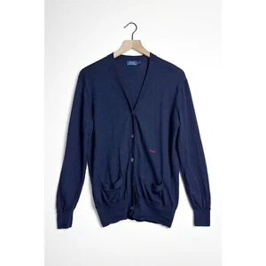 POLO RALPH LAUREN Lightweight Cardigan Wool Silk Cashmere Navy Blue size Small - Picture 1 of 6