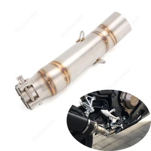 For Honda CBR300R CB300F 2015-2023 Exhaust Tips Stainless Steel Mid Pipe 51mm - Picture 1 of 9