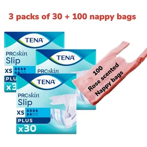 CASE SAVER PACK OF 3 TENA SLIP PLUS EXTRA SMALL 90 INCONTINENCE AIDS PANTS 71043 - Picture 1 of 5