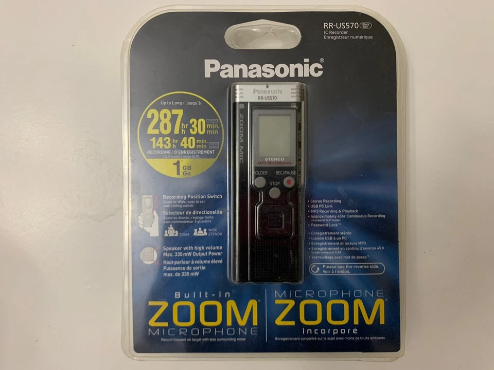 Panasonic RR-US570 Digital Voice Recorder Tested 287 Hours 1GB EVP - Image 1 of 3