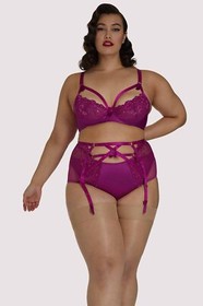 Dita Von Teese madame x garter belt D46945 magenta US 4 XS  New no tags