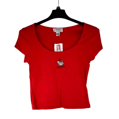 Georgia Bulldogs Logo Jett Wear Girls Size Large Red Scoop Neck T-Shirt NCAA - Image 1 of 4