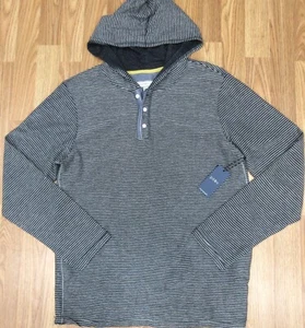 PAPER DENIM & CLOTH LIGHTWEIGHT HOODED SWEATER 100% COTTON BLACK & GRAY LARGE, L - Picture 1 of 5