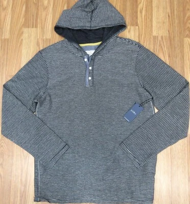 PAPER DENIM & CLOTH LIGHTWEIGHT HOODED SWEATER 100% COTTON BLACK & GRAY LARGE, L - Image 1 of 4