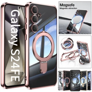 For Samsung S25 Edge S25 S24 Ultra Plus Plating Shockproof Case Ring Stand Cover - Picture 1 of 47