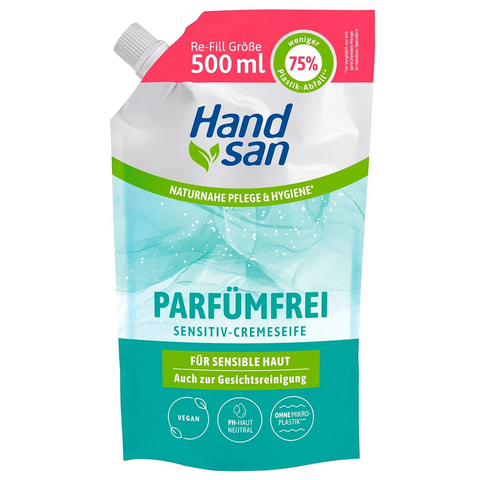 Handsan Cremeseife  Sensitiv Nachfüller 500ml - Bild 1 von 1