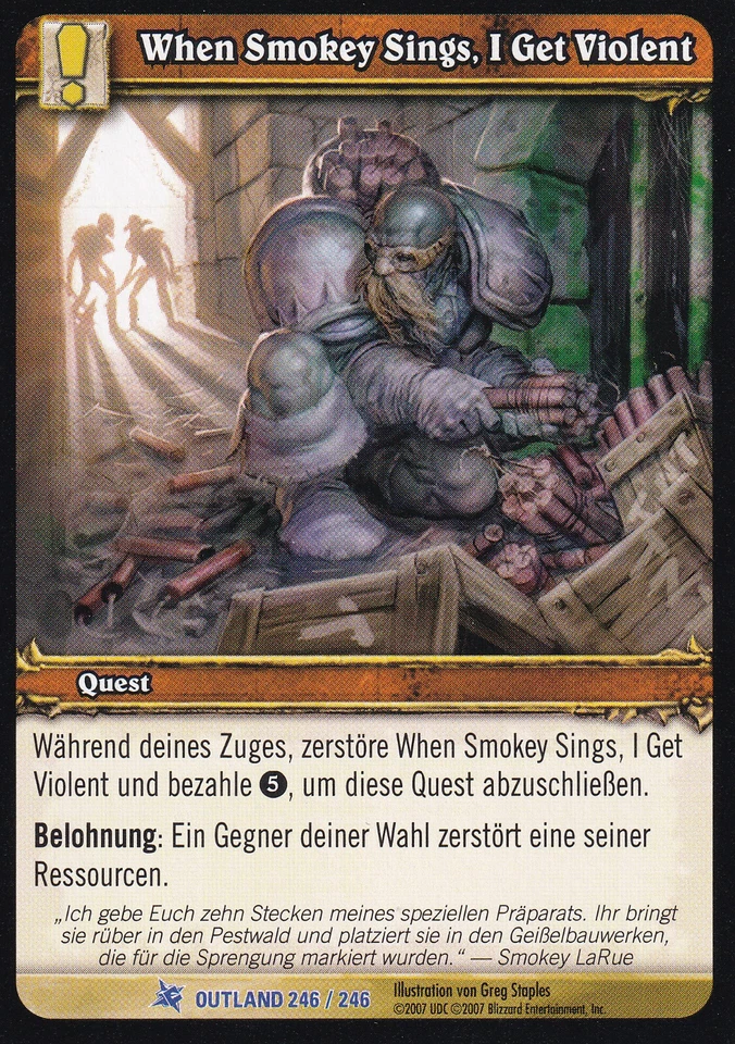 World of Warcraft TCG Outland 246 When Smokey Sings I Get Violent Rare NM - Bild 1 von 1