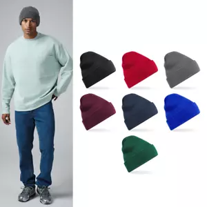 Beechfield Gorro Original Reciclado con Puños B45R - Unisex Cálido Invierno Tejido Sombrero - Imagen 1 de 15