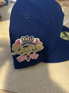 Cappello New Era LA Dodgers Fitted 100° Anniversario Patch Laterale Taglia 8 RARO! - Foto 1 di 5