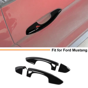 For 2015-2023 Ford Mustang GLOSS BLACK 2-Door Handles Covers Overlay Accessories - Picture 1 of 23