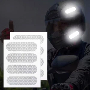 8x Retro Reflective Stripe Stickers for Motorcycle Helmet Reflector Warning Mark - Bild 1 von 12