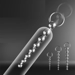 7 Balls Stainless Steel Penis Urethral Plug Ring Dilator Sounds Cathe Solid Bar - Picture 1 of 14