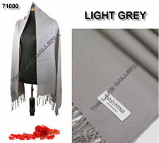 Light Gray Classic Soft Real 100% Pure Wool Pashmina Shawl Wrap Scarf Quality