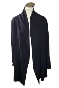 Ann Taylor Long  Cardigan/ Coat Knit Open Black Front  Sz XL - Picture 1 of 3