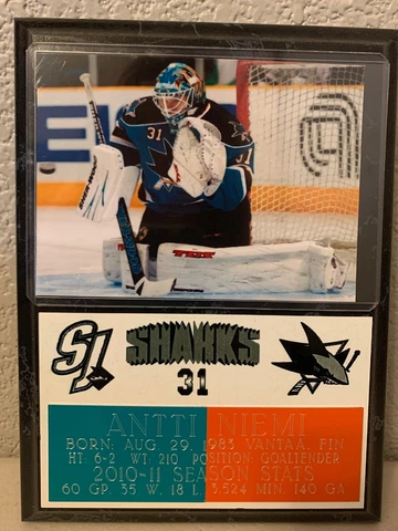 Antii Niemi 6x8 San Jose Sharks Plaque Cover