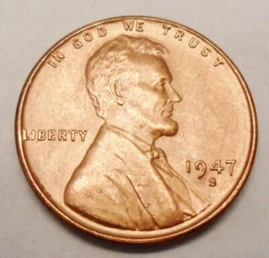 1947 S Lincoln Wheat Cent / Penny AVE CIRCULATED **FREE SHIPPING** - Picture 1 of 2