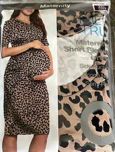 Time & Tru Maternity Dress Short Sleeve Ruched Sides Semi Fitted Size XXL (20) - Picture 1 of 6