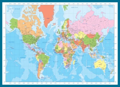 Eurographics World Map 1000 Piece Jigsaw Puzzle - Image 1 of 2