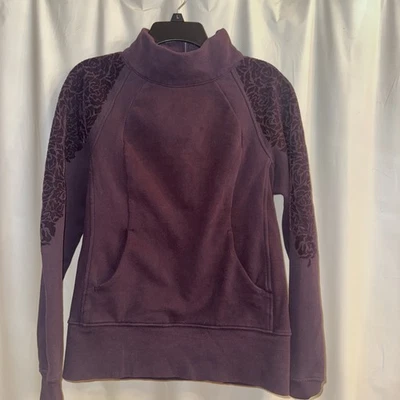 Sudadera Pullover Lululemon Para Mujer Talla 8 Floral Flock Negro Cereza 1/4 Cremallera Foto 1 de 4
