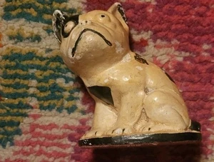 Antike Gips Bulldogge Figur Statur Unikat alter Bulle Hund 4" bezauberndes Haustier - Bild 1 von 5