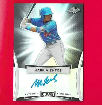 2017 Leaf Metal Draft Black Mark Vientos AUTO Serial'd/7, Rookie NY Mets #BA-MV1 - Image 1 of 2