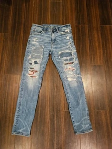Jeans skinny uomo American Eagle atletico taglia 30x30 lavaggio leggero invecchiato 30 - Foto 1 di 5