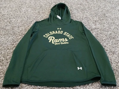 Under Armour Colorado State Rams Hoodie Mens XS Green Pullover Polyester - Image 1 of 4