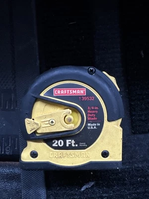 Rare Sears Craftsman USA Nos Yellow 20’ Lock Tape Measure 39532 EZ Change Blade - Image 1 of 4