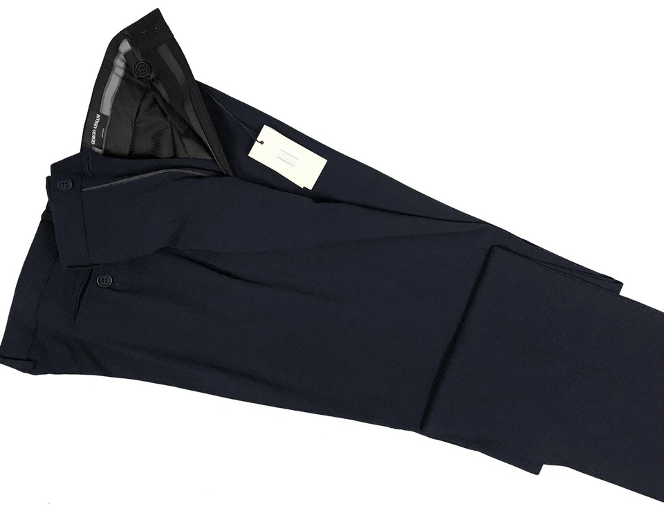¡NUEVOS Pantalones de Vestir Giorgio Armani Etiqueta Negra!  US 40 e 58 Azul Marino Oscuro AJUSTE CEÑIDO Foto 1 de 1