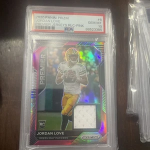 Camiseta deportiva Panini Prizm Jordan Love RC Premier 2020 rosa PSA 10 GEMA como nueva - Imagen 1 de 2