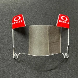 Rot/weiße "Oakley" Laschen - transparentes MINI Football Helmvisier mit roten Clips - Bild 1 von 2