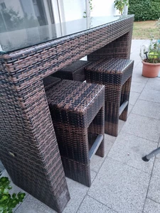 Bar und 4 Barhocker von Woodwell - Bild 1 von 4