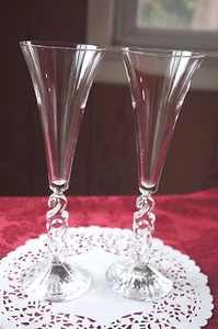MILLENNIAL FLUTED TOASTING GLASSES "2000": SET OF 2 - Picture 1 of 2