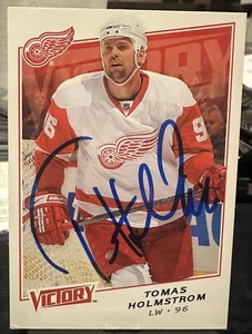 Tomas Holmstrom Signed 2008-09 Upper Deck Victory Card #128 Red Wings - Picture 1 of 2