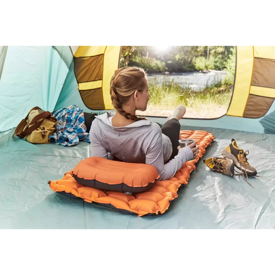 Cascade Mountain Tech Inflatable Sleeping Pad with Inflatable Pillow Outdoor New - Image 1 of 4