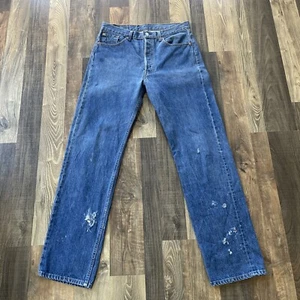 Levi's 501 Men's Jeans Blue actual size W32 L32.5 Made In USA Vintage - Picture 1 of 14
