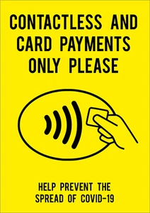 CONTACTLESS AND CARD PAYMENTS ONLY STICKERS AND FOAMEX SIGNS-  A5/A4/A3  - Picture 1 of 1