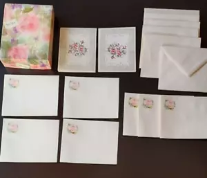 HALLMARK Rose Stationary Set Rose Blank Greeting Cards & Envelopes Valentine's - Picture 1 of 9