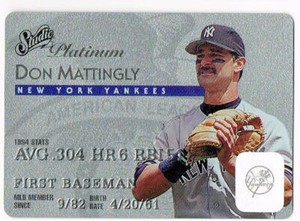 1995 Studio Platinum Plastic Stock #3 Don Mattingly  *NM/MT*  526*