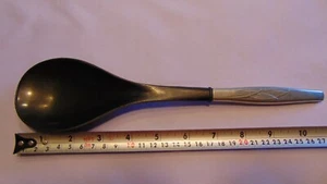 VINTAGE TOWLE STERLING? SILVER  BLACK MELAMINE SALAD SPOON UNKNOWN NICE!! - Picture 1 of 3