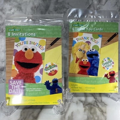 NOS CALLE SÉSAMO Invitaciones de fiesta de cumpleaños y tarjetas de agradecimiento 8 cada artículo de diseño Foto 1 de 4