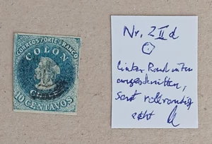 Chile 1856/65  Columbus  Estanco  MiNr 2 II d - 10 C – blue - Expert MAIER  Wk 2 - Picture 1 of 6
