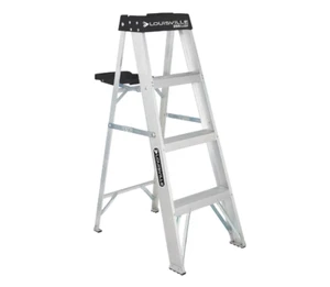 4-FOOT STEP LADDER Aluminum Folding A-Frame 250-Lb Capacity - Picture 1 of 9