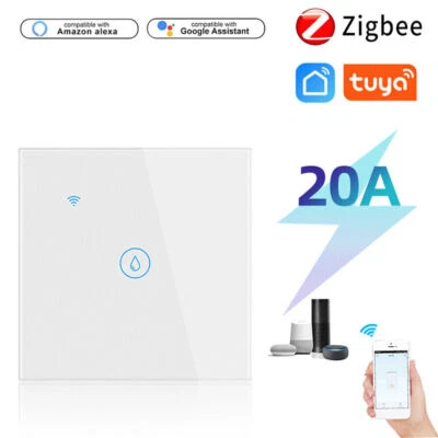 Tuya Zigbee Water Heater Touch Sensor Smart Switch EU With Luxuray Glass Panel - Image 1 of 4