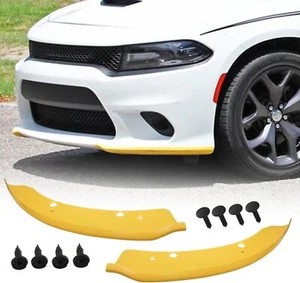 Front Bumper Lip Splitter Trim Cover For 2015-2022 Dodge Charger SRT Scat Yellow - Picture 1 of 16