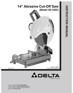 Delta 20-142C 14" Abrasive Cut-Off Saw Instructions Manual - Picture 1 of 1