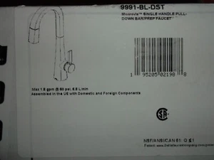 DELTA 9991-BL-DST MONROVIA SINGLE BAR/PREP FAUCET (BLACK) - Picture 1 of 1