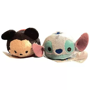 Juego de 2 mini peluche apilables de 3"" Disney Tsum Tsum Mickey Mouse y punto - Imagen 1 de 7