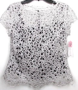 Top KM Collection by Milla Bell bianco in filagrana taglia 8 - Foto 1 di 10